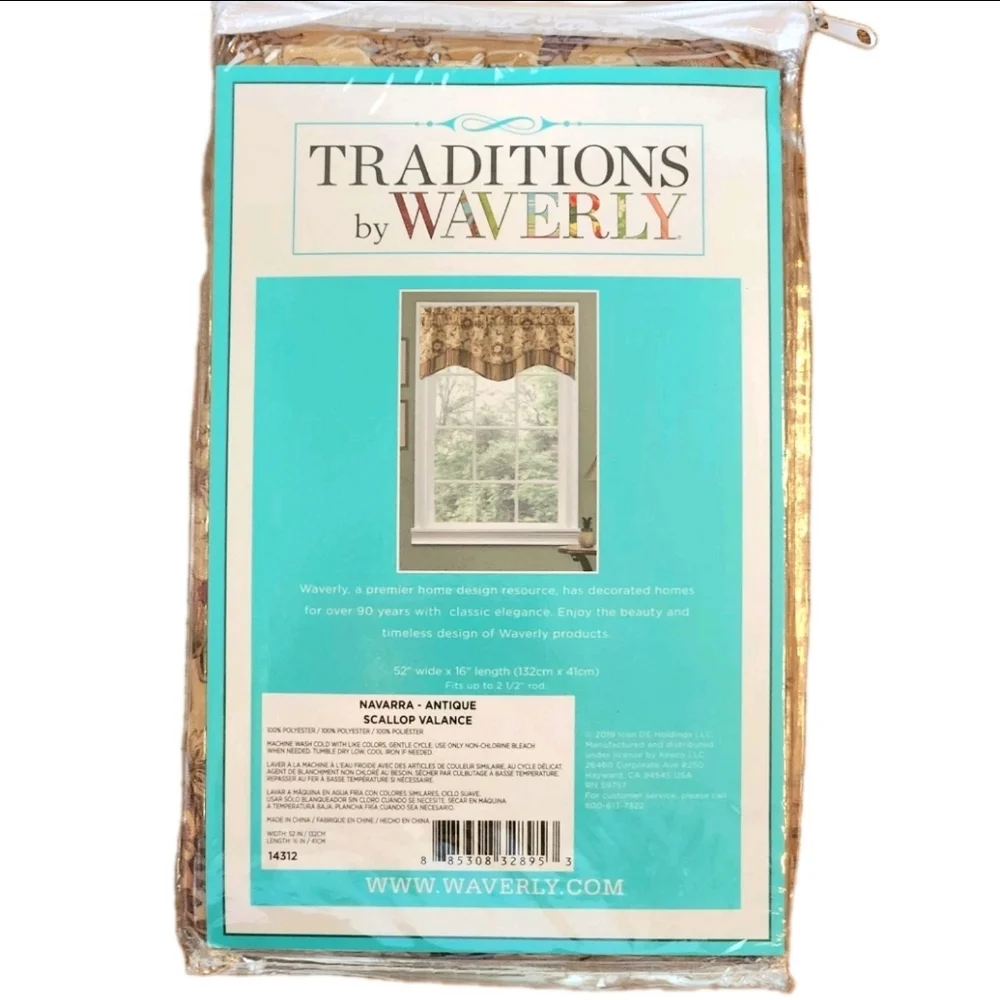 Waverly Traditions Navarra Antique Scallop Valance 52